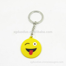 Wholesale Promotional Key chain Funny Cute Face Shaped Custom PVC Key Ring